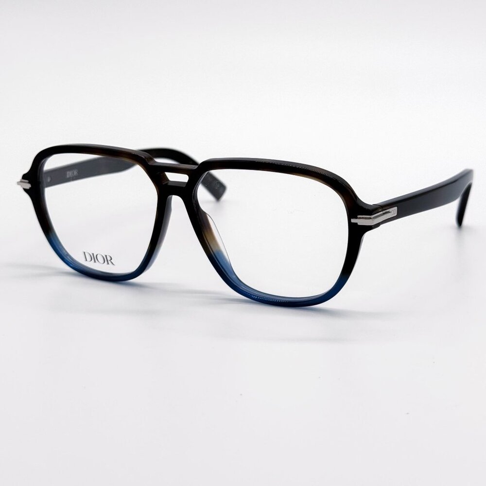 NEW DIOR EYEGLASSES DIORBLACKSUITO AI 2800 AVIATOR HAVANA BLUE MEN EYEWEAR